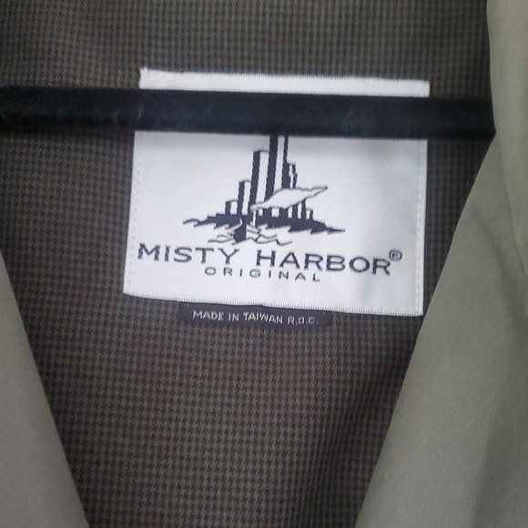 Men's Olive Green Trench Coat With Zippered - Picture 4 of 8